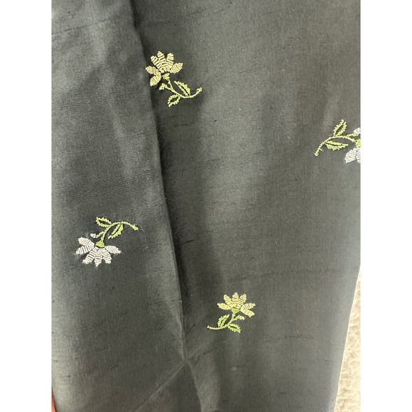 Petite Sophisticate Embroidered Floral Silk Pants Size 4 Black Dressy Career - Picture 3 of 12